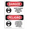 Signmission OSHA Danger, Glasses Required Beyond Bilingual, 10in X 7in Decal, 7" W, 10" H, Bilingual Spanish OS-DS-D-710-VS-1559 - alternate 1